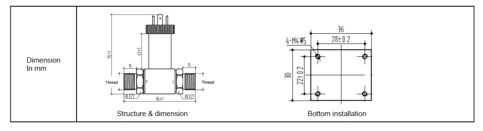 Differential pressure transmitter DPT10-dimension