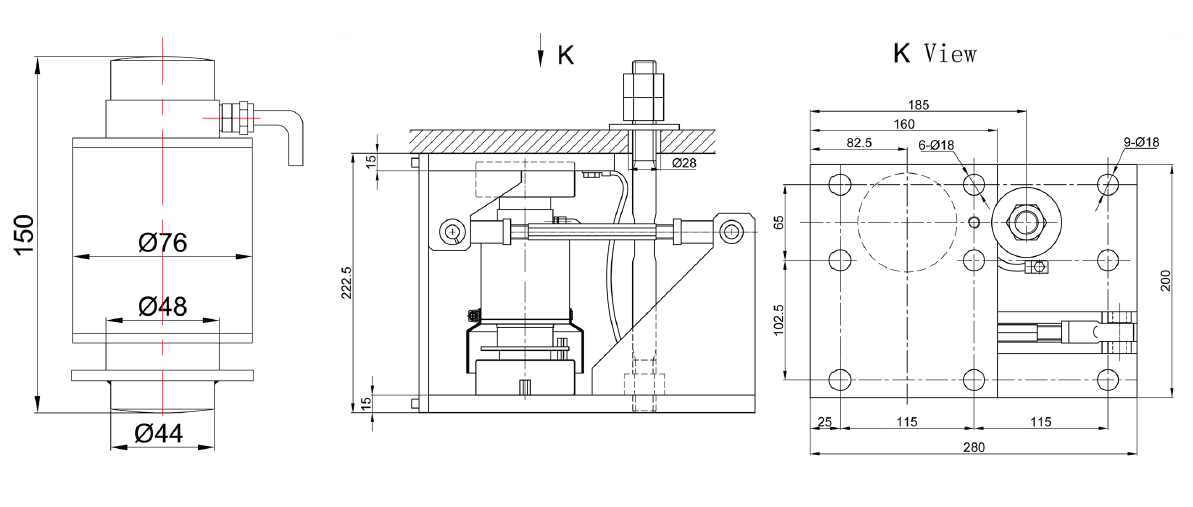 Load Cell LBZ-dimension