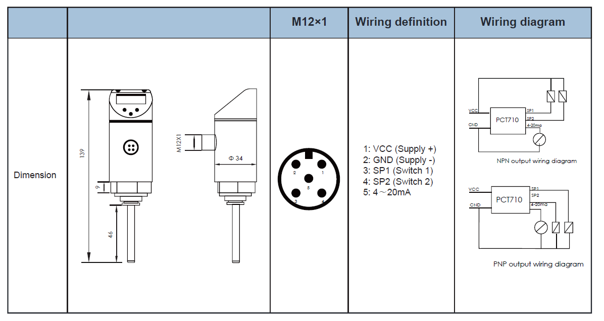 Temperature Switch-TTS71-Dimension
