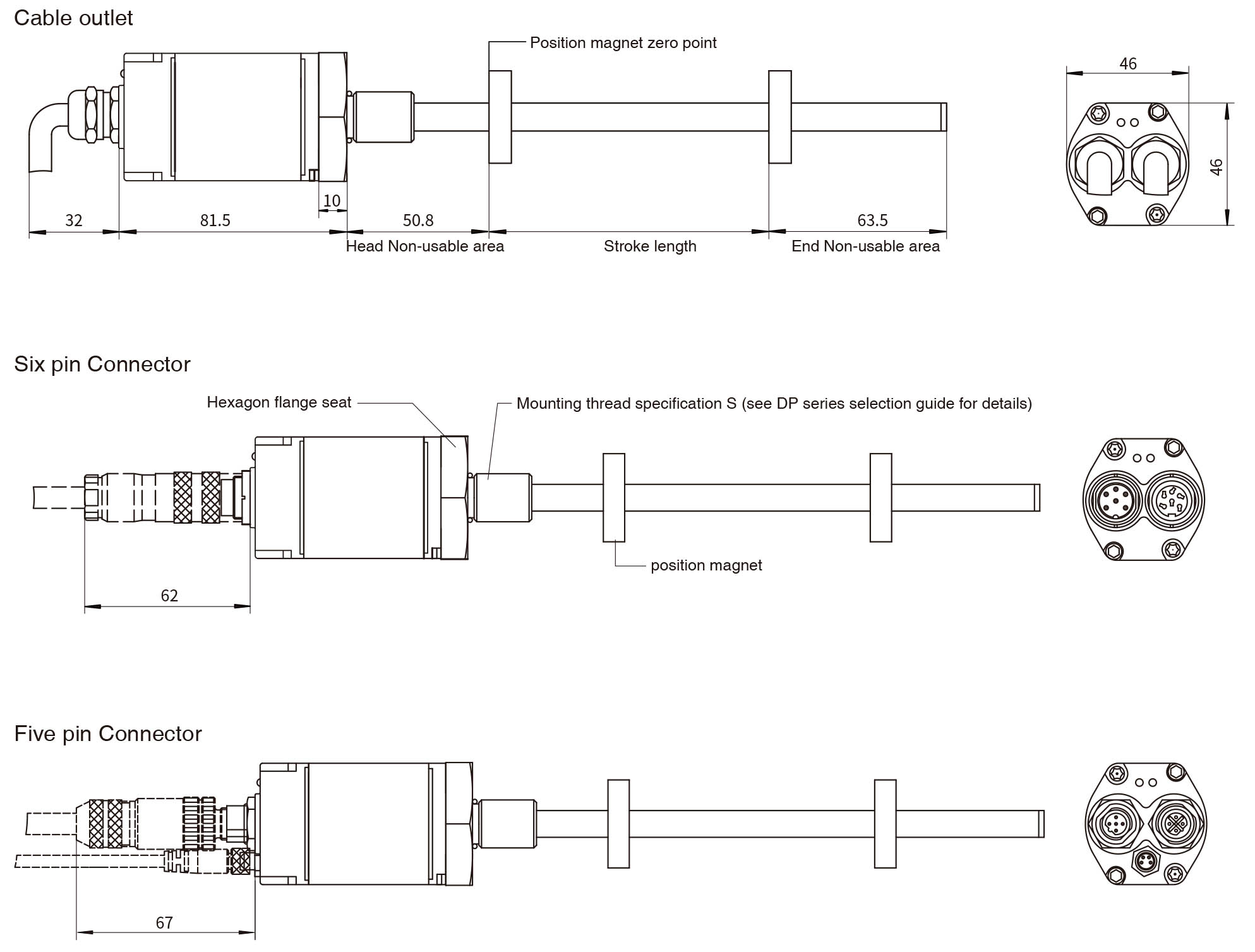 ORR-RH Series Magnetostrictive Position Sensor-Profibus-DP Output-Dimension